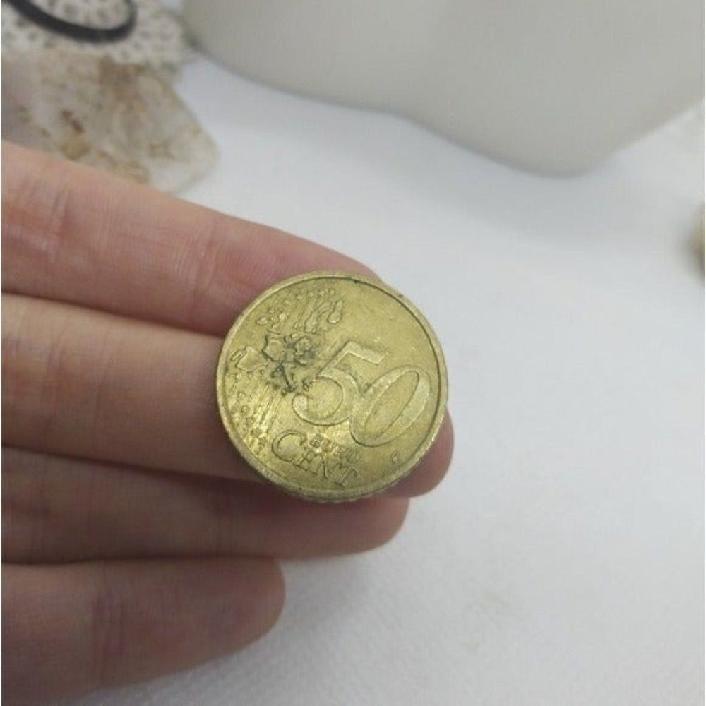 2002 Euro 50 cent piece gold coin
